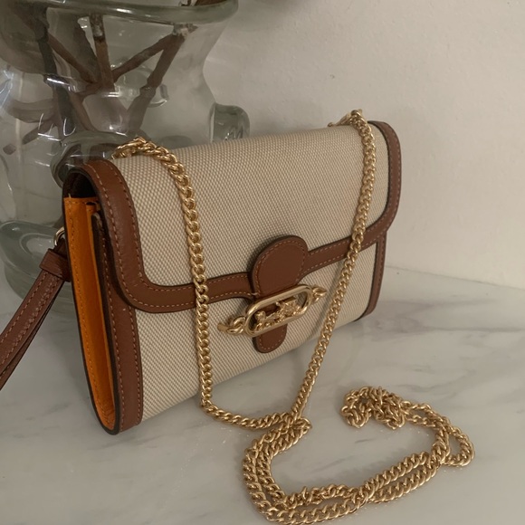 Coach Jade Chain Crossbody Natural Brown wristlet Bag - Picture 4 of 11